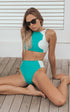 Banda Sport Luxe Bikini Top White & Teal
